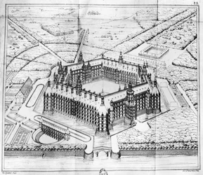 Reconstruction of Theleme Abbey, illustration from 